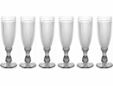 Sklenice na šampaňské Vivalto s krystalovým vzorem, 185 ml, 6 kusů