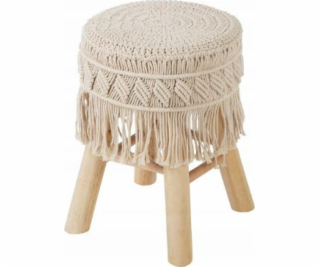 Taburetka Atmosphera Boho se sedákem makramé, výška 42 cm...