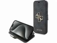 Pouzdro Guess Guess GUBKP15S4GMGGR Apple iPhone 15 / 14 / 13 kniha 4G kovové logo šedá/šedá