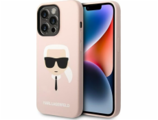 Karl Lagerfeld Karl Lagerfeld pouzdro pro iPhone 14 Pro Max 6.7 pevné pouzdro světle růžové/světle růžové silikonové Karl`s Head Magsafe