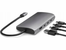 Satechi USB HUB adaptér Satechi USB-C Multiport 8K USB-C / USB-C, HDMI, 3xUSB-A 3.2 Gen 2 10 Gbps, USB-A 3.2 Gen 1 5 Gbps, SD/TF vesmírně šedá
