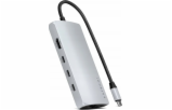 Satechi USB HUB adaptér Satechi USB-C Multiport 8K USB-C / USB-C, HDMI, 3xUSB-A 3.2 Gen 2 10Gbps, USB-A 3.2 Gen 1 5Gbps, SD/TF stříbrná