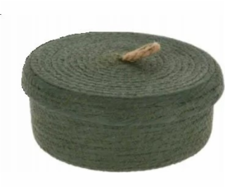 Koopman Dekorativní koš s víkem na skladování Zelený 26 cm