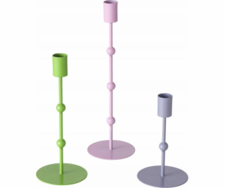 Boltze Metal Kimberly Candlesticks, 3 kusy, pastelové barvy