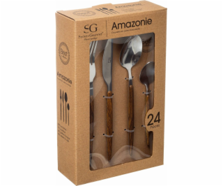 Sada příborů Secret de Gourmet AMAZONIE, 24 kusů, s dřevě...