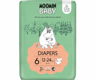 Muumi MOOMIN Baby, Pleny 6 JUNIOR (12-24kg), 34 ks. EKO