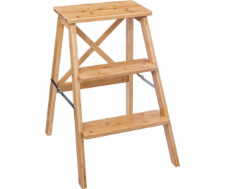 5five Skládací žebřík, nízký, bambus, 3 schody, 63,5 cm
