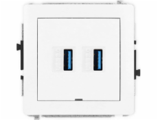 Karlík Dvojzásuvka 2xUSB AA 3.0 Karlík Deco DGUSBBO-6 bez popisového pole bílá