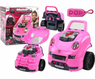 LeanToys Workshop Motor Auto Demontáž Kit DIY Kit Pink