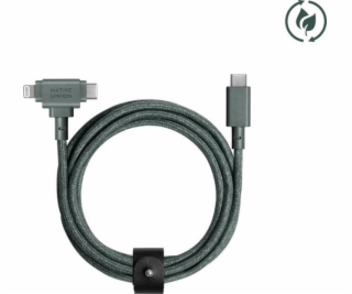 Native Union USB-C – USB-C + Lightning kabel 1,5 m zelený...