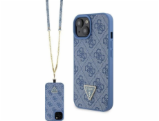Guess Guess GUHCP15SP4TDSCPB iPhone 15 6.1 modro/modré pevné pouzdro Crossbody 4G kovové logo