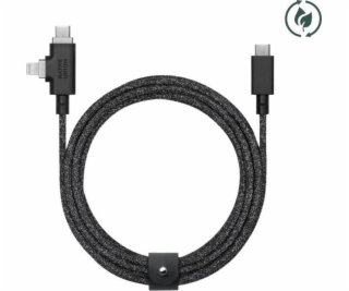Native Union USB-C – USB-C + Lightning kabel 2,4 m černý ...