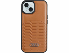 Audi Audi Synthetic Leather MagSafe iPhone 15 Plus / 14 Plus 6.7 hnědý pevný obal AU-TPUPCMIP15M-GT/D3-BN