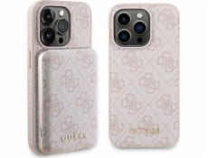 Guess Set Guess GUBPM5P14L4GEMGP iPhone 14 Pro 6.1 pevný obal + Powerbank 5000mAh MagSafe růžové/růžové 4G kovové logo NoSize