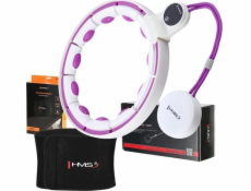 HMS MAGNETICKÝ HULA HOP SET BÍLÁ/FIALOVÁ HHM17 S HMS POČÍTAČEM + PÁSEK NA SCHUDNUTÍ BR163 ČERNÝ