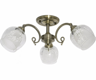 Mdeco Vintage stropní svítidlo ELM9150/3 21QG květiny mosaz