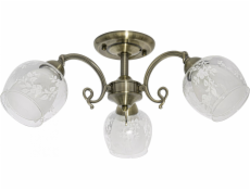 Mdeco Vintage stropní svítidlo ELM9150/3 21QG květiny mosaz