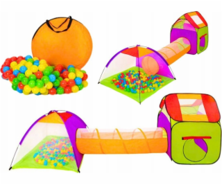 LeanToys Playground 3v1 House Stan Tunnel Balls Colorful