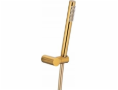 841-225-31 / KFA / MOZA / PREMIUM BODOVÁ SPRCHA, NÁSTĚNNÝ KLOUBOVÝ DRŽÁK + PVC HADICE 1500 MM KARTÁČOVANÉ ZLATO PVD /