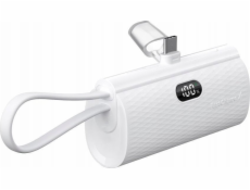 Powerbanka ForCell FORCELL F-ENERGY Power Plug F5K3 powerbanka 5 000mAh s vestavěným Type-C PD konektorem 20W bílá