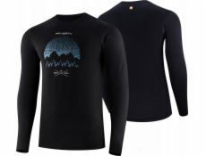 Brubeck LS1414M Pánské tričko s dlouhým rukávem OUTDOOR WOOL PRO černé L - MOUNTAINS 14