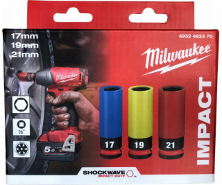 Milwaukee MILWAUKEE NÁRAZOVÁ ZÁSUVKA NA RÁFEK 1/2 SADA 3 ks