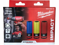 Milwaukee MILWAUKEE NÁRAZOVÁ ZÁSUVKA NA RÁFEK 1/2 SADA 3 ks