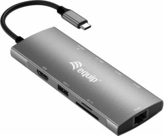 Equip Equip Dock USB adaptér USB-C->HDMI,Gigabit LAN,USB3...