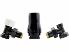 Schlosser TERMOSTATICKÝ SET STANDARD 1/2GZ x 1/2GW ÚHELOVÝ - ČERNÝ MAT.