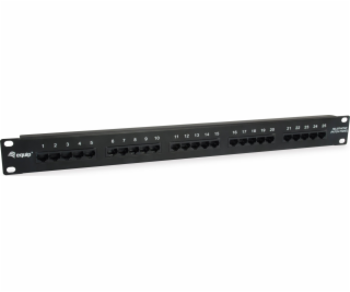 Equip Equip Patchpanel 25x RJ45 Cat3 19 UTP 1HE ISDN černý
