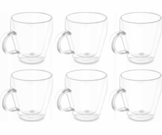 Vivalto Sada hrnků s dvojitým dnem a stěnami, 6 kusů, 270 ml