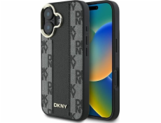 DKNY DKNY DKHMP16SPCPVSLK iPhone 16 6.1 černo/černé pevné pouzdro s kostkovaným vzorem Magsafe