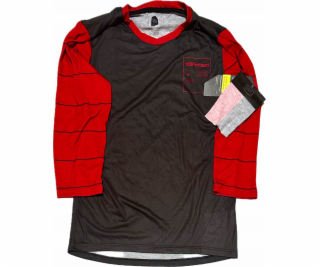 100% Pánské tričko 100% AIRMATIC 3/4 rukáv Black/Dark Red...