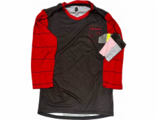 100% Pánské tričko 100% AIRMATIC 3/4 rukáv Black/Dark Red vel. M (NOVINKA 2023)