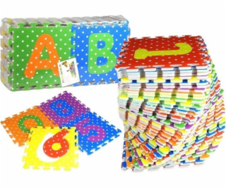 Pěnové puzzle LeanToys Barevná abeceda a čísla 36 dílků
