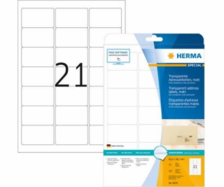 Herma čiré adresní štítky na fólii, matné A4, 63,5 x 38,1...