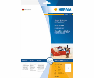 Herma InkPrint 8895 lesklé štítky, A4, 210 x 297 mm, lesk...