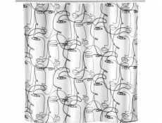 Wenko Sprchový závěs s protiplísňovým nátěrem FACES, 180 x 200 cm, plast, WENKO