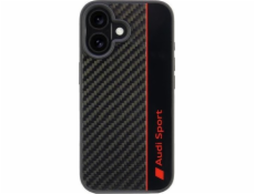 Audi Audi Carbon Fiber Stripe iPhone 16 6.1 černý pevný obal AUS-TPUPCIP16-R8/D1-BK