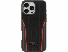 Audi Audi Originální kožené pouzdro MagSafe iPhone 16 Pro Max 6.9 černo-červené pevné pouzdro AU-TPUPCMIP16PM-R8/D3-RD