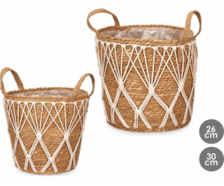 Giftdecor MACRAME boho obaly na květináče, s uchy, 2 kusy