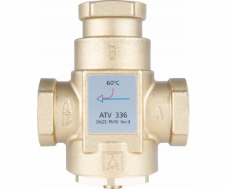 Afriso Teplotní ventil ATV 336, DN25, Rp1, kvs 9, 60°C (S)