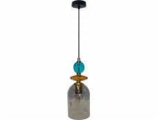 Light Prestige Light Prestige Tropea LP-2004/1P M Závěsná lampa SM retro mísa skleněné stínidlo 1x15W E27 černá/kouř.