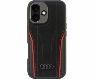 Audi Audi Originální kožený MagSafe iPhone 16 6.1 černo-č...