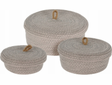 Dekorativní úložné koše kolekce Home Styling, jutové víko, 3 balení