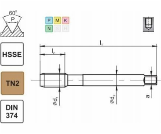 Fanar TAPPING DIE M16x1 DIN-374C R40 (6H) HSSE TIN 800X