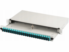 Patch panel FO s výbavou 19   1U, 24x SC dx, OM3, adaptéry, vysouvací, šedý