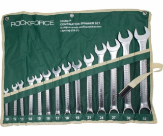 Rockforce Sada vidlicových klíčů 14 ks. (10-32 mm) na plátně