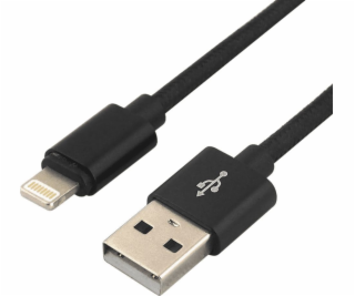 everActive USB Lightning kabel 1m - černý, opletený, podp...