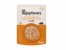 APPLAWS Chicken breast with chicken liver in jelly - mokré krmivo pro kočky - 70g
